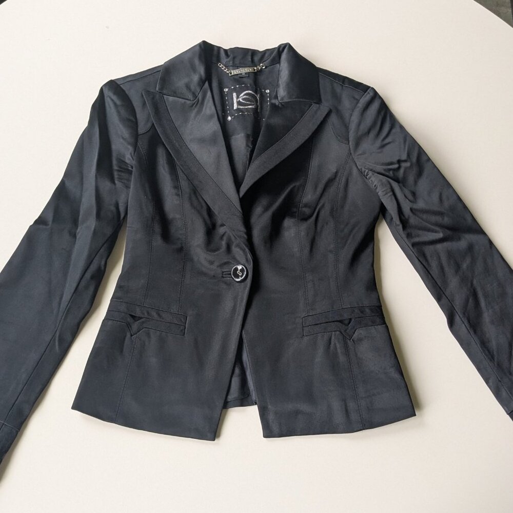 Bebe - Tuxedo Blazer - Black Sateen - Size 00